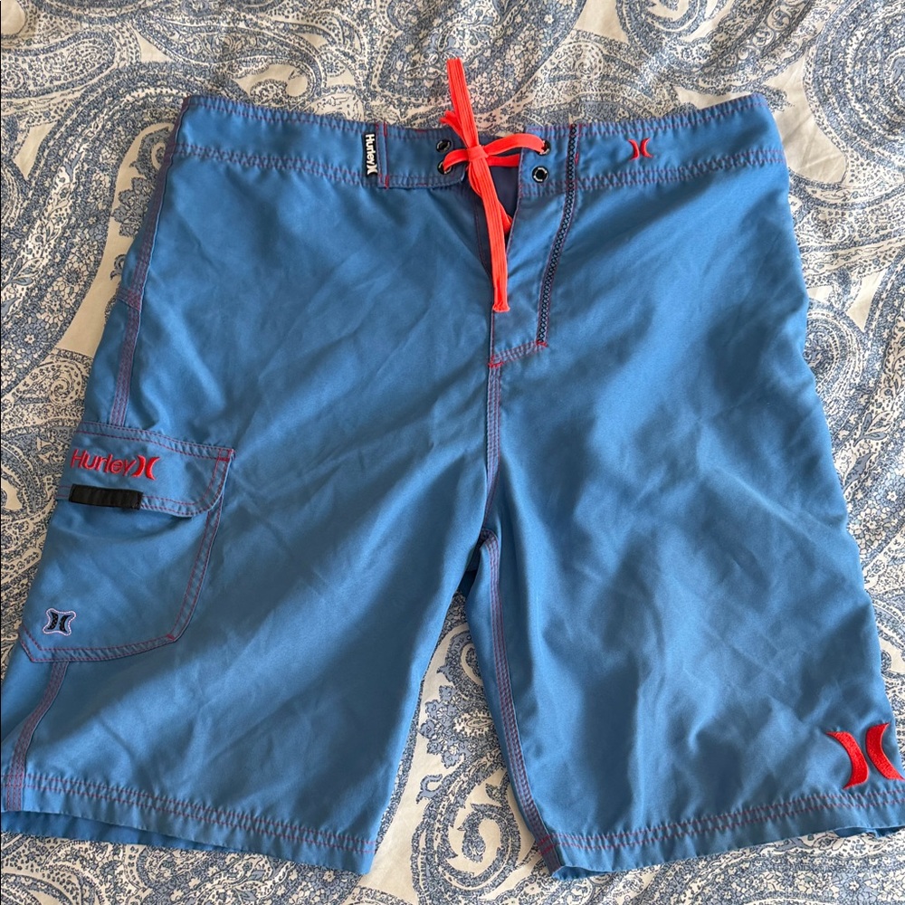 Hurley Men's Blue and Red Board Shorts